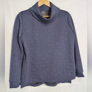 W5 Circle Pattern Sz L Women's Navy Sweater